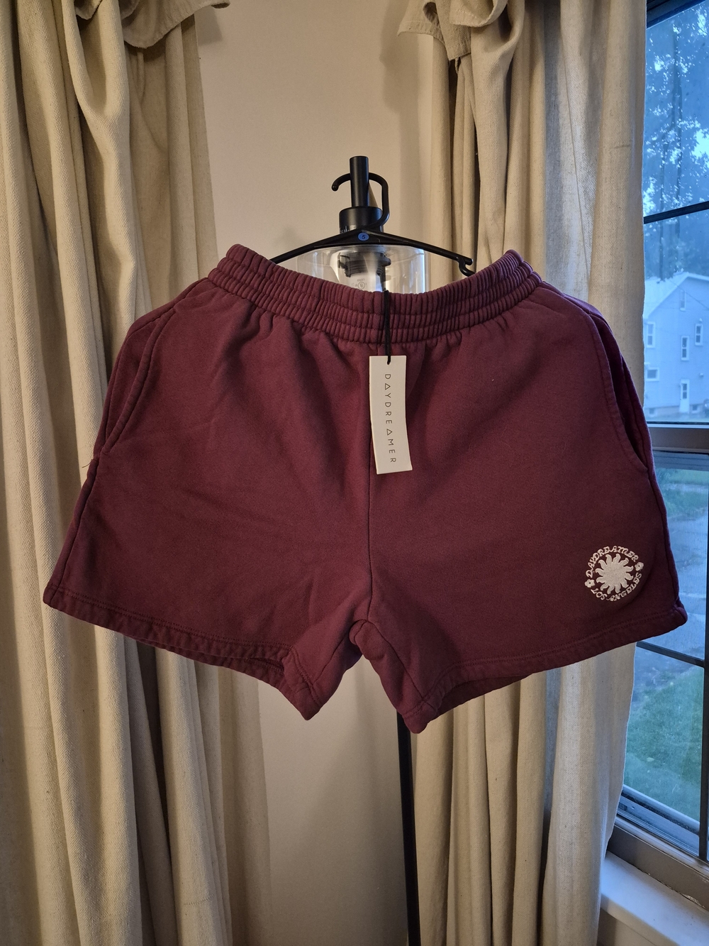 NWT Daydreamer Women's Vintage Maroon Sweat Shorts with Elastic Waist